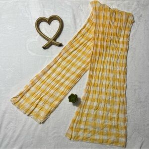 Yellow and White Checkered Scarf